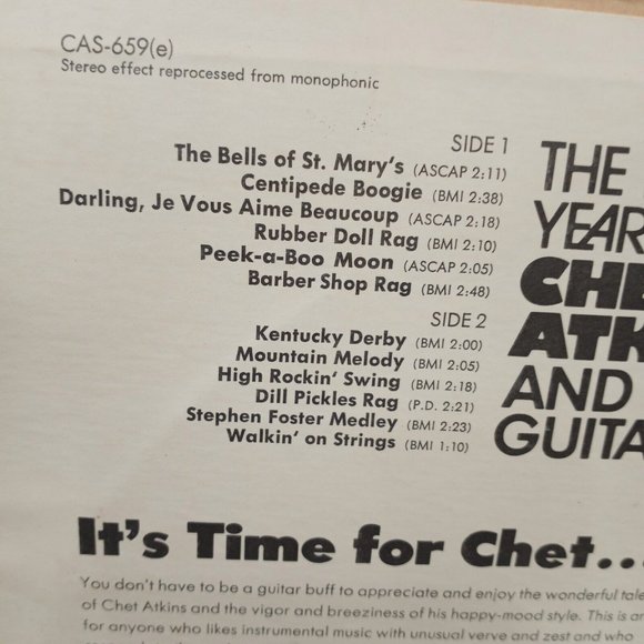Vintage The Early Years Of Chet Atkins And His Guitar Vinyl Record Album - Picture 8 of 10